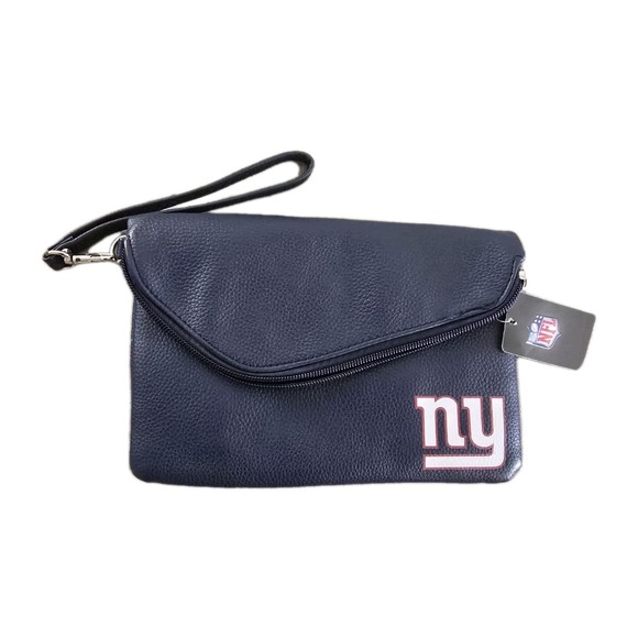 NWT New York Giants NFL Fold Over Pebble Texture Women's Purse Zip & Card Pocket - Picture 2 of 5